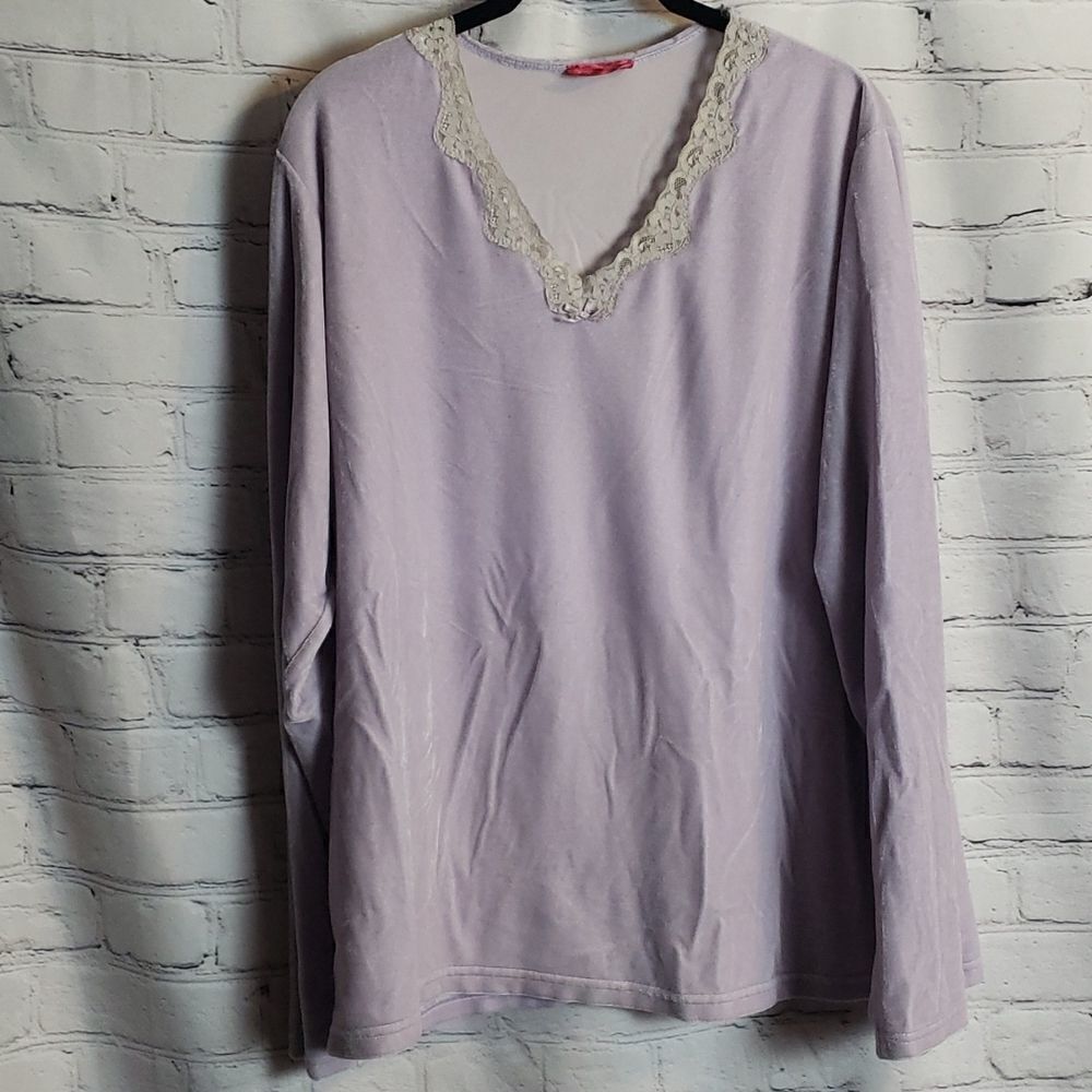 Vintage 90s Gloria Vanderbilt Pajama Top - Picture 1 of 4